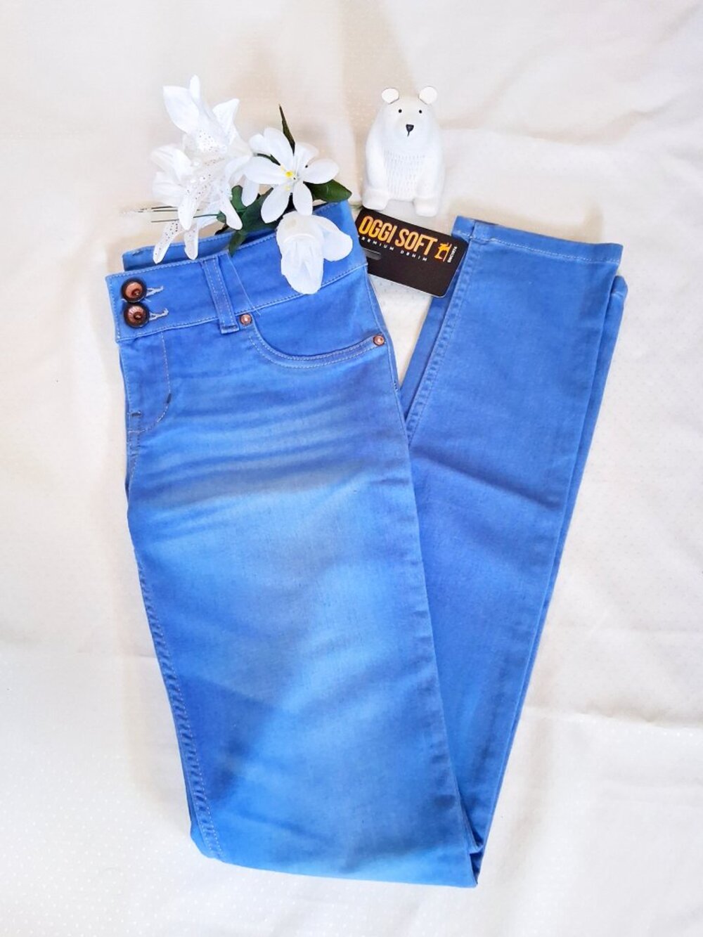 OGGI Womens Jeans Size 9 Katy Soft Sky Blue Stretch Denim